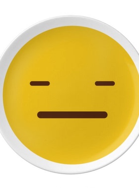 无语黄色可爱网聊表情包插画陶瓷餐盘子8寸月光盘餐具家居礼物