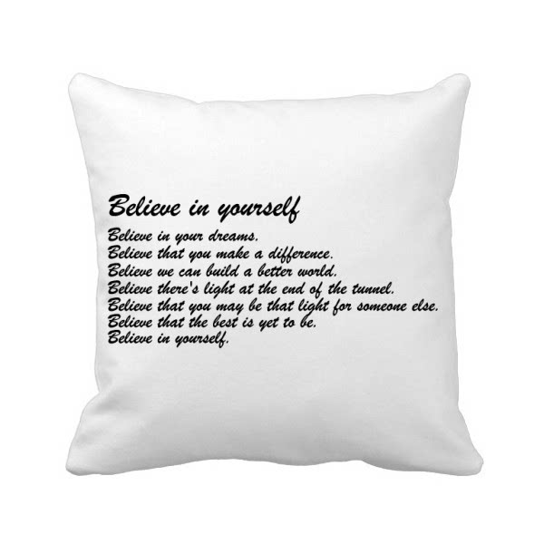 相信自己英文文艺名诗句方形抱枕靠枕沙发靠垫双面含芯礼物