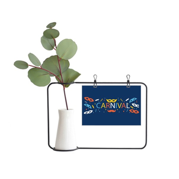 胡子面具威尼斯狂欢节快乐金属相框陶瓷花瓶装饰