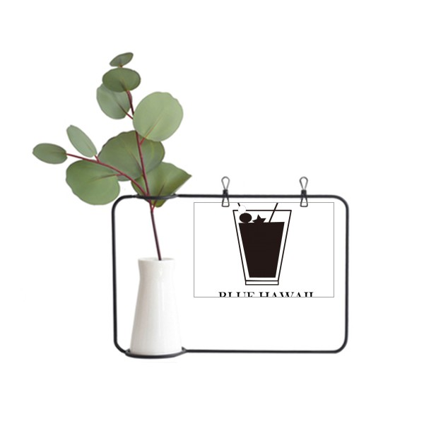 蓝色夏威夷鸡尾酒金属相框陶瓷花瓶装饰