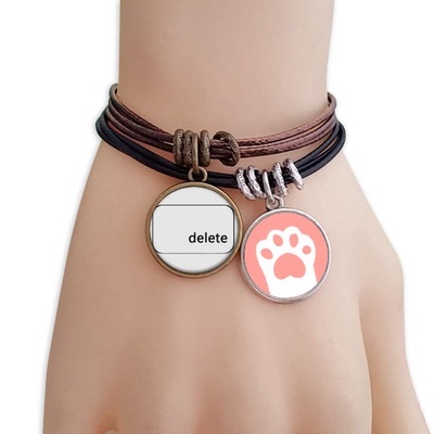 键盘符号delete删除键黑棕手链对饰品猫咪礼物礼品