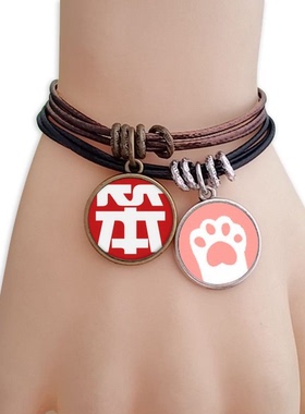 中文创意汉字笨黑棕手链对饰品猫咪礼物礼品