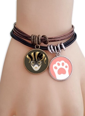 威尼斯金色面具狂欢节猫咪手链