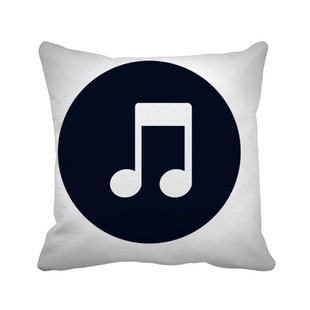 黑白音乐二连八分音符方形抱枕靠枕沙发靠垫双面含芯礼物