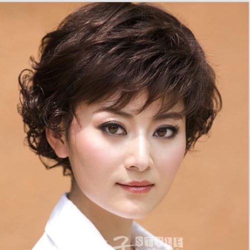蓬松高贵气质中年人蛋卷头假发