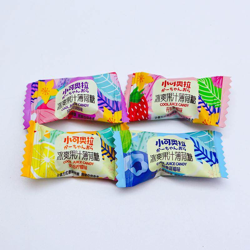 小可奥拉冰爽果汁薄荷糖水果硬糖柠檬果汁糖喜糖什锦糖糖果小零食