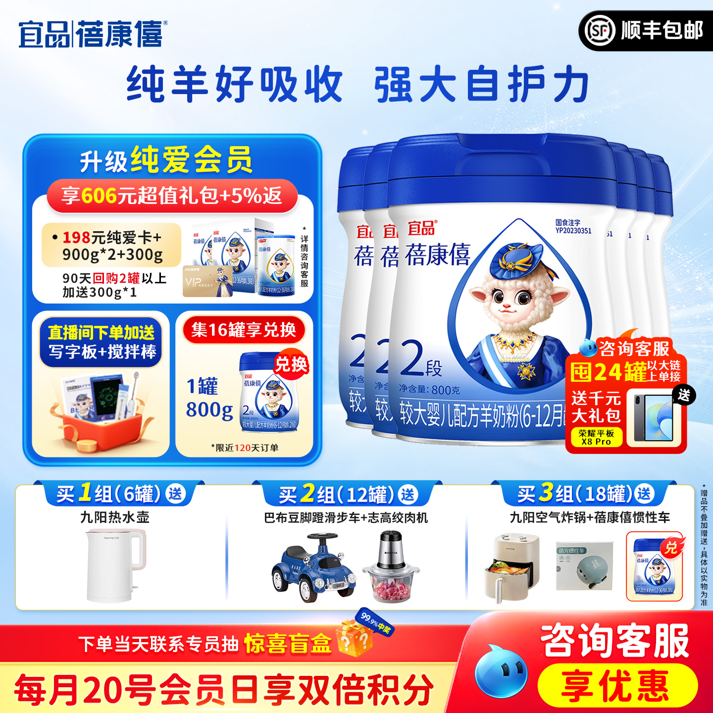 ��Ʒ������Ӥ�׶��䷽���̷�2��800g*6��6-12�����콢�������Ʒ1536.24Ԫ