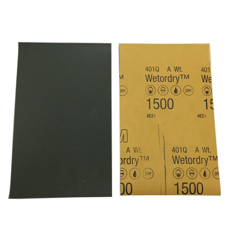 2片装小号砂纸细砂纸1500目号水砂纸打磨抛光汽车用补漆美容砂纸