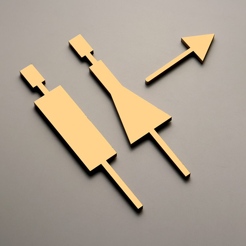 立体男女卫生间亚克力导向指示牌