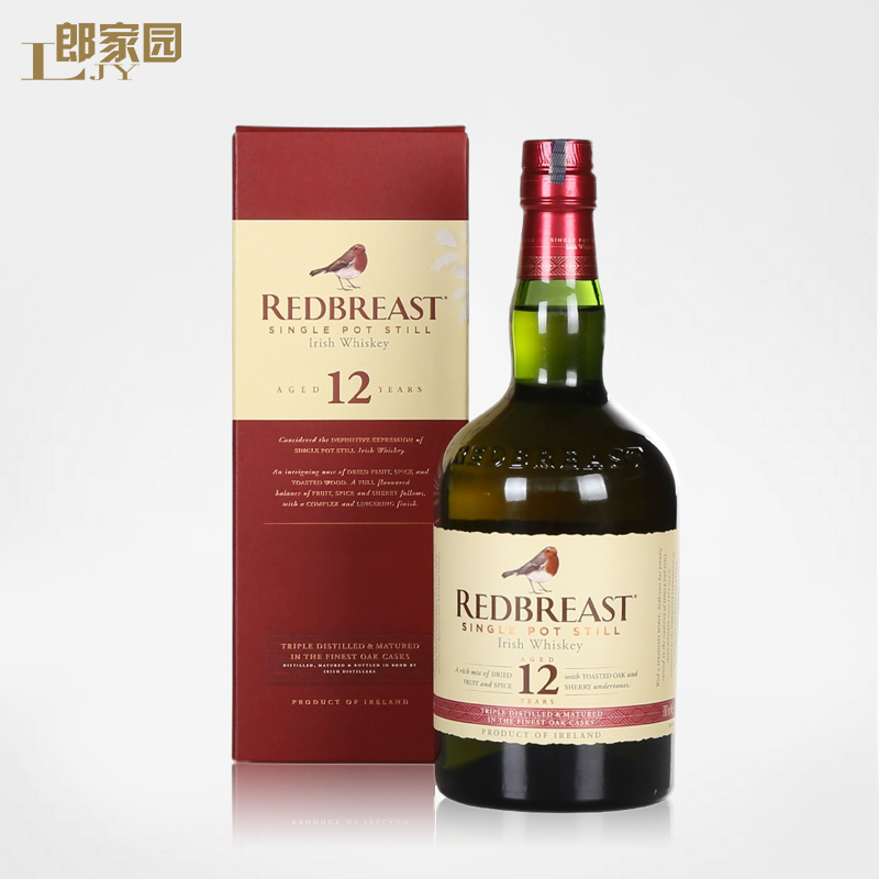 知更鸟12年单一麦芽威士忌爱尔兰威士忌 Redbreast 罗缤之舞洋酒