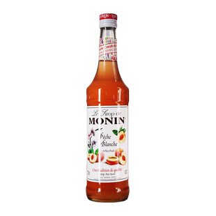 莫林白桃风味糖浆白桃果露调咖啡鸡尾酒monin white peach syrup