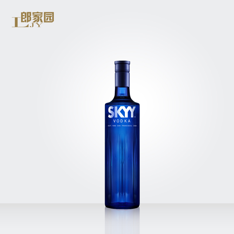 郎家园进口洋酒skyy vodka深蓝蓝天原味伏特加酒蓝瓶基酒鸡尾酒