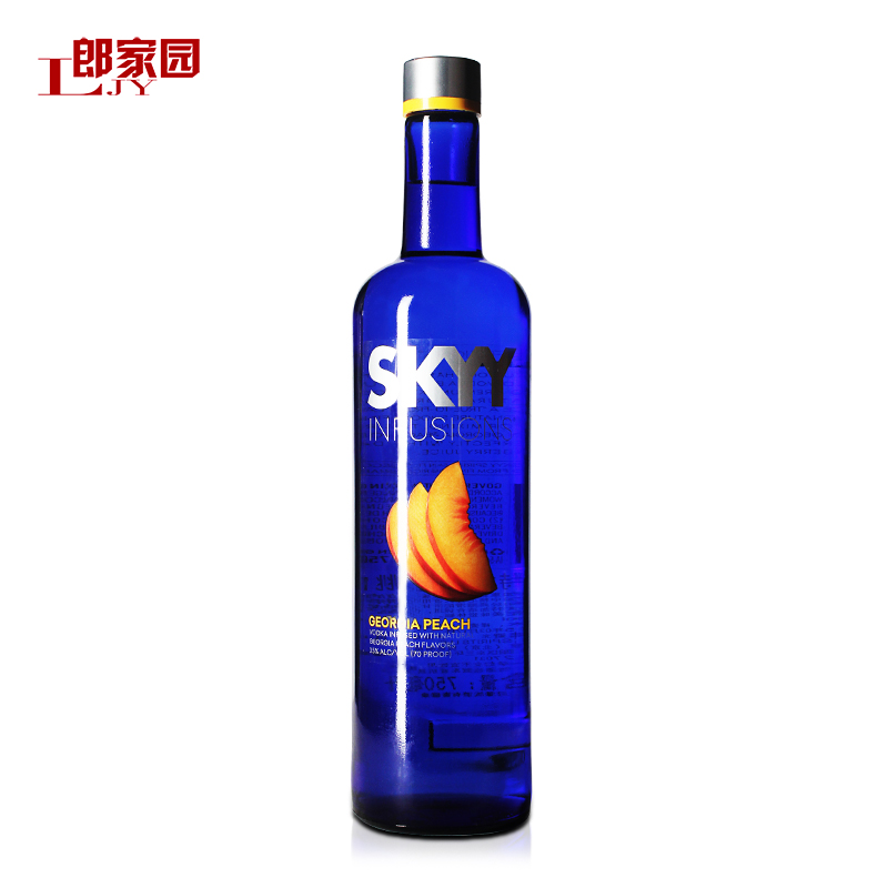 郎家园进口洋酒SKYY PEACH VODKA深蓝乔治亚蜜桃口味伏特加