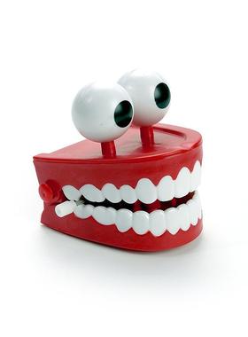 咬咬切克闹 大牙发条玩具发光灯光牙齿 可爱牙齿怪趣味摆件装饰礼