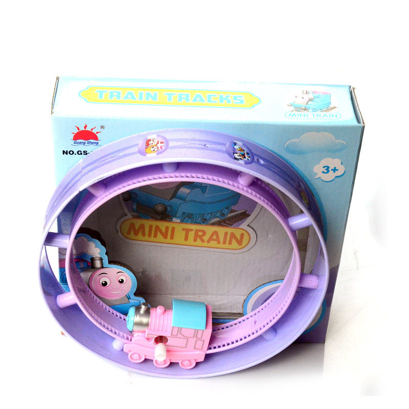 发条轨道翻滚车 上链轨道小火车 儿童玩具gs-3355