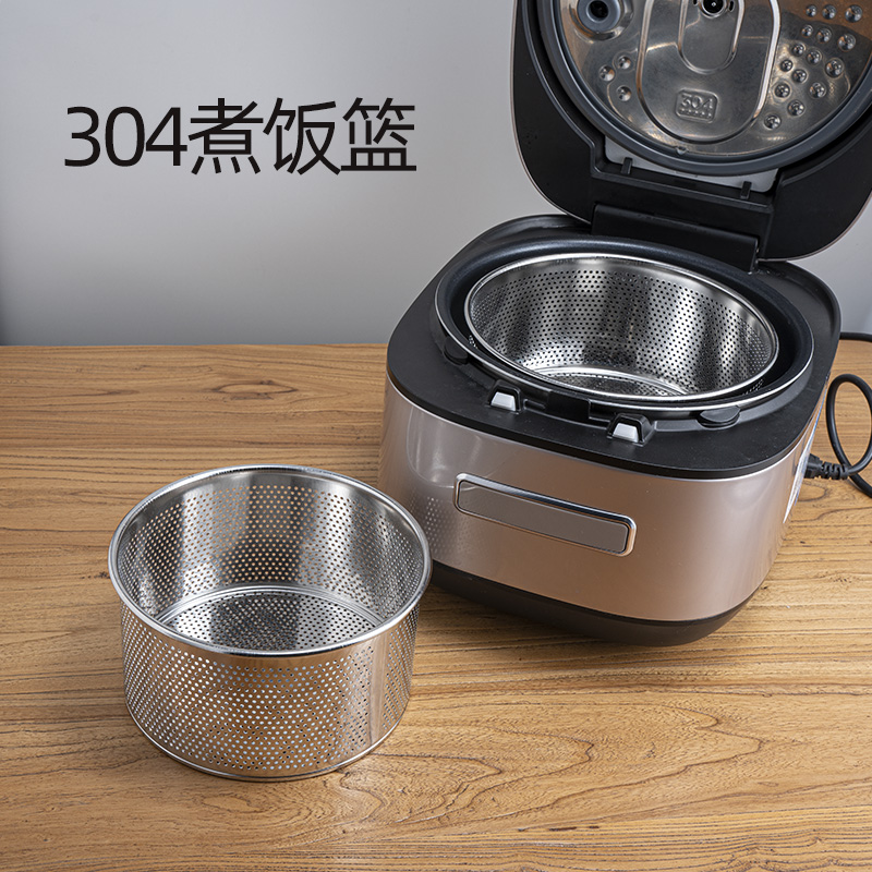 304不锈钢蒸饭器沥水篮 细孔漏篮蒸馒头蒸番薯早餐用加厚蒸米盘篮