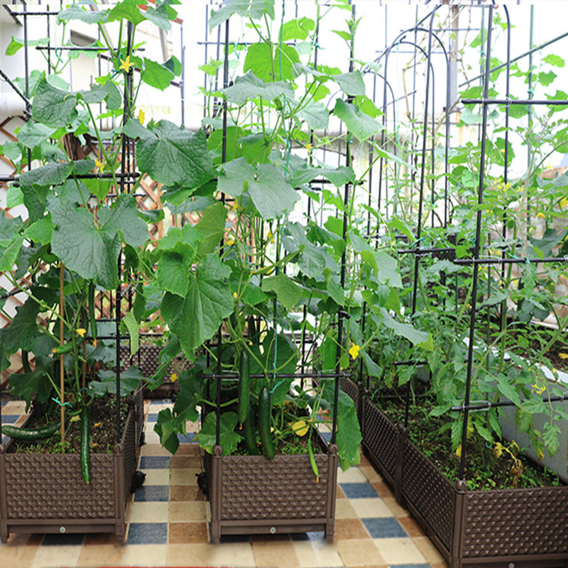 种植箱大号塑料花盆植物爬藤架室外庭院花槽阳台花箱菜盆爬藤架