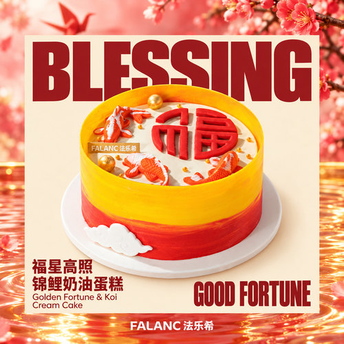 FALANC福星高照祝寿生日蛋糕北京上海广州深圳杭州成都同城配送