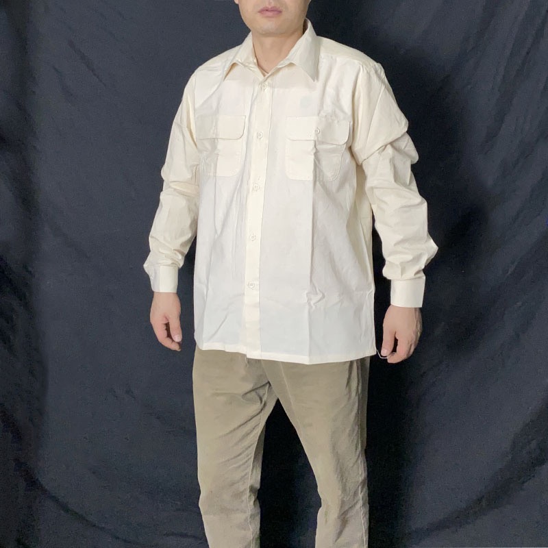 正品65式老粗布衬衣 本白布衬衣 老棉布衬衫 汗衫 男士粗布衬裤