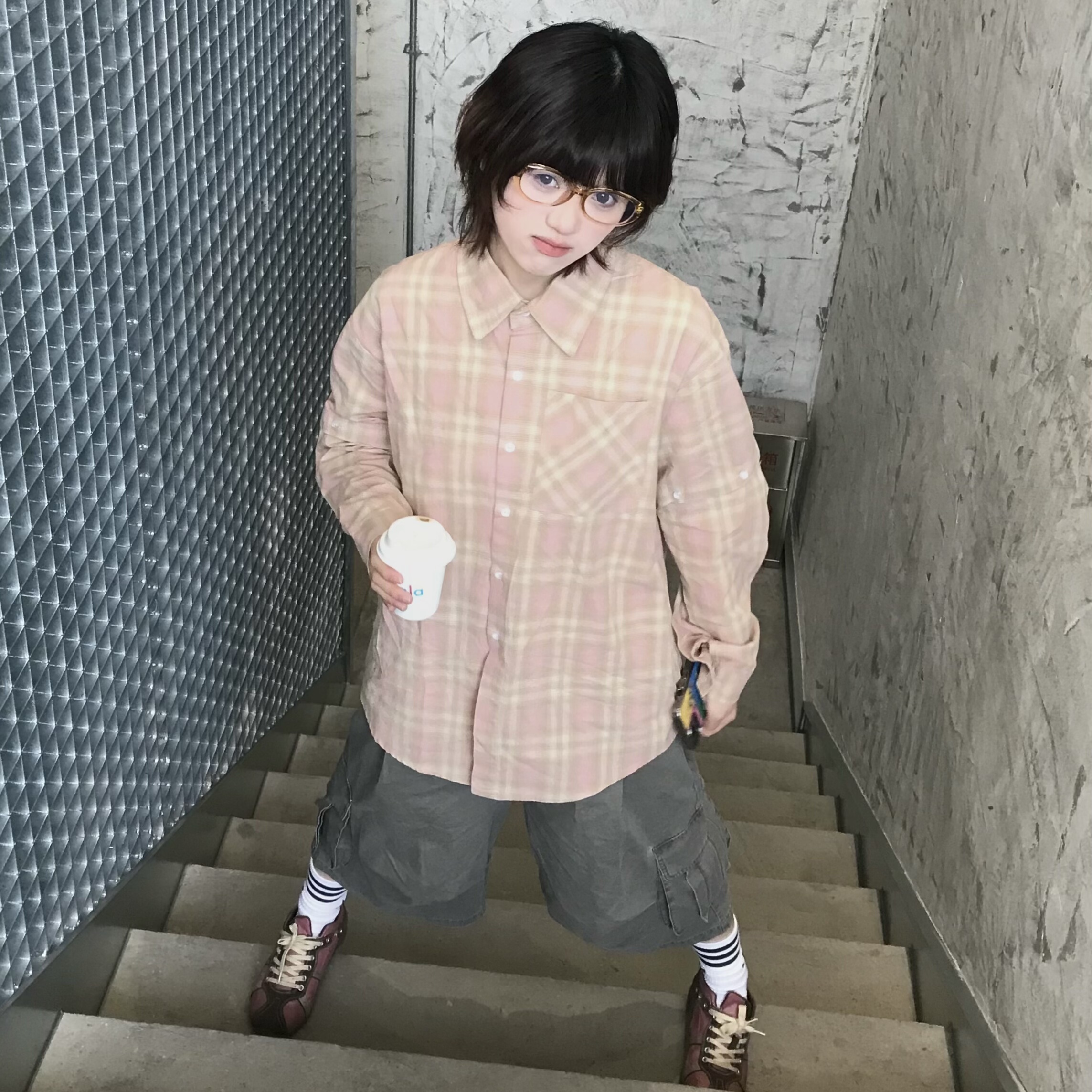 困住大象宽松日系可拆卸两穿衬衫