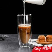 handle coffee glass Water Heat mug milk double cup resistant