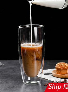 Water glass mug coffee cup milk Heat-resistant double handle