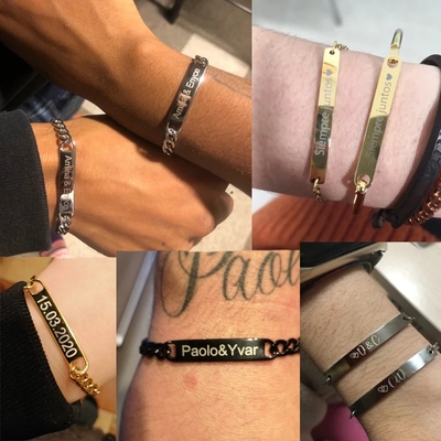 Customized personality simple stainless steel bracelet