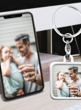Customized keychain 钥匙扣新款照片可定相盒饰品不锈钢