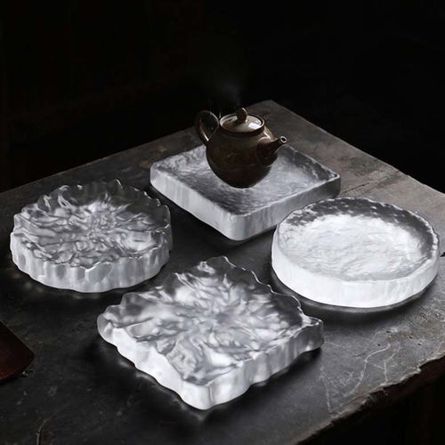 磨砂古法手工日式琉璃养壶盘