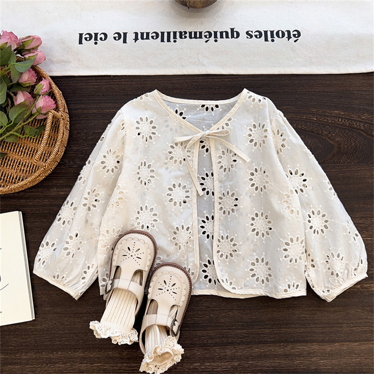 薄款夏季圆领镂空防晒衣甜美外套
