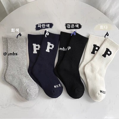 韩国简约日系字母休闲运动袜子