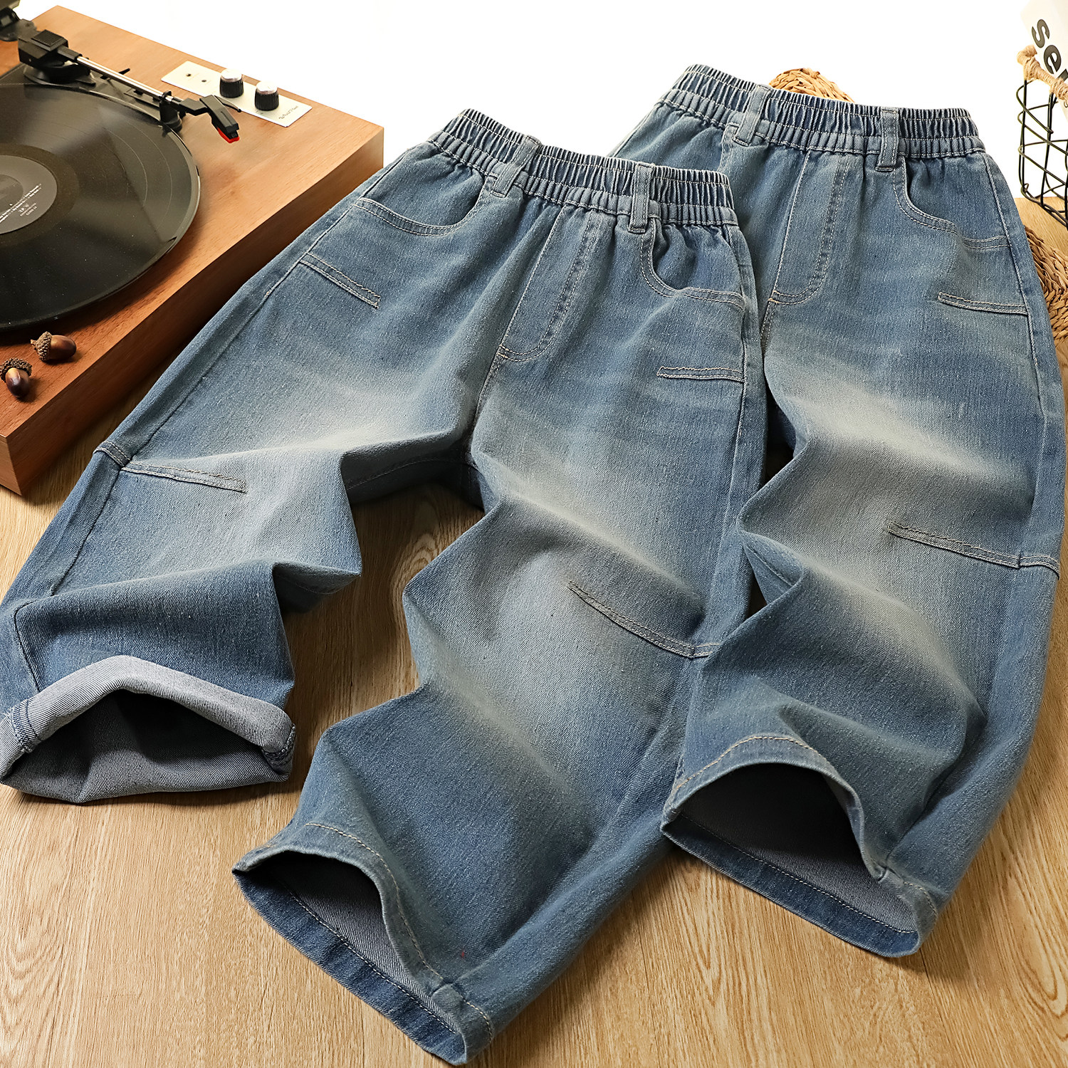 男童牛仔裤春秋款2026新款儿童休闲直筒裤子中大童水洗长裤潮6765