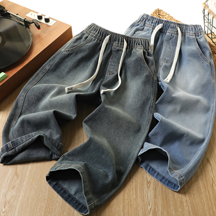 软牛仔裤 子儿童休闲长裤 2025秋季 中大童松紧腰裤 6501 新款 男童时尚