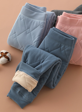 儿童校服神器保暖裤羊毛夹棉加厚中大童打底男女童棉裤秋冬季6596