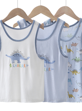 【三件装】男童优可丝柔糯背心夏季男童卡通印花无袖薄汗衫1197