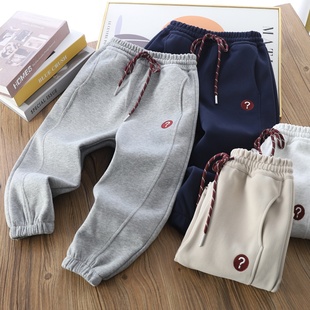 2025春季 儿童休闲裤 新款 卫裤 6179 中大童纯色宽腰长裤 男童运动裤