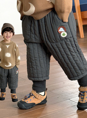 儿童棉裤冬装宝宝裤子夹棉加厚童装男童裤冬季小童保暖裤衣服6592