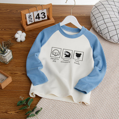 男童姜暖绒打底衫秋冬季保暖内搭