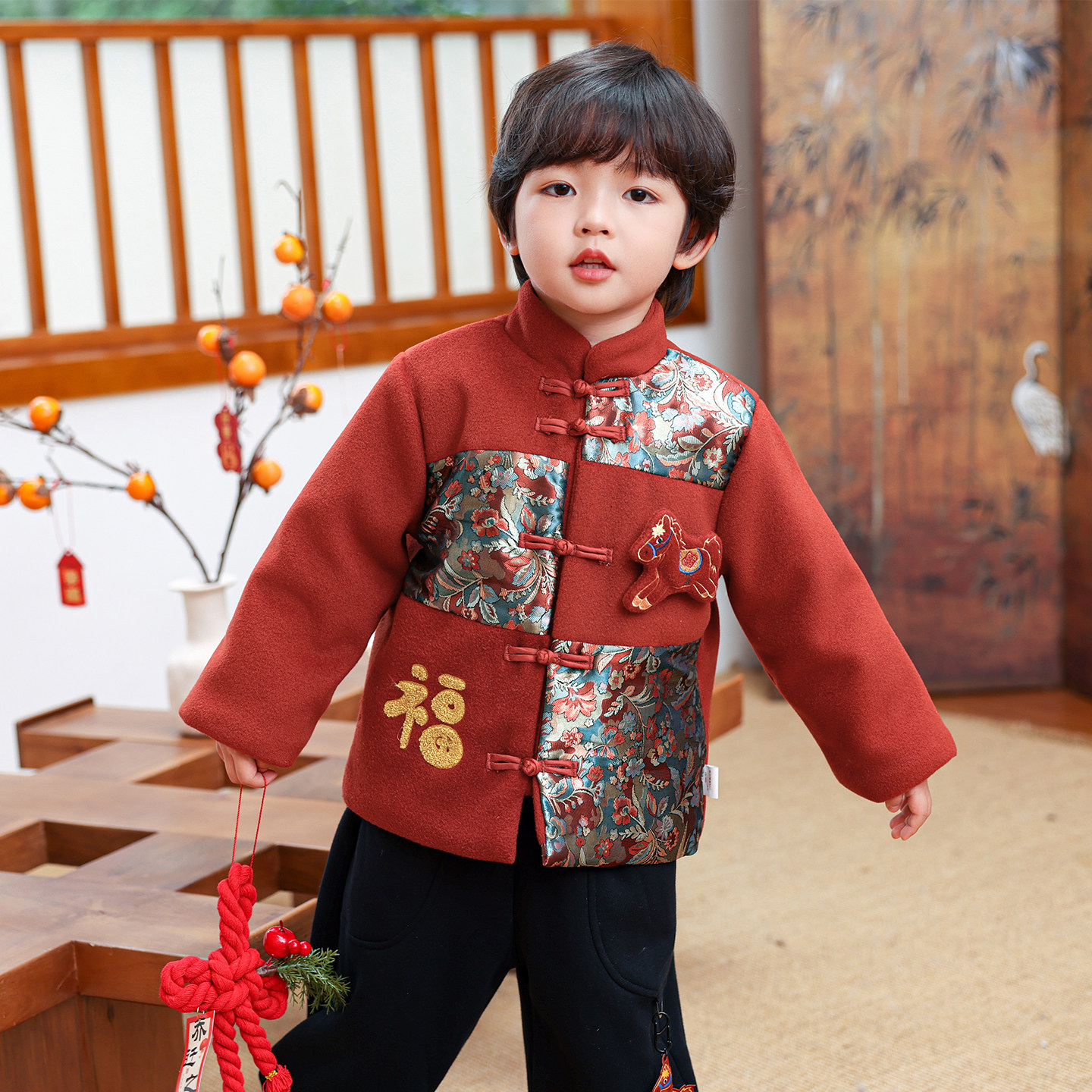 男童过年服儿童拜年服红色喜庆衣服冬季男孩刺绣马年唐装外套7292,童装/婴儿装/亲子装,棉袄/棉服,淘宝优惠券,粉丝福利购,淘宝优惠卷