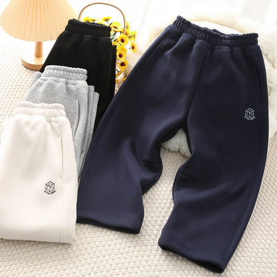 男童秋冬季一体绒考拉绒运动裤