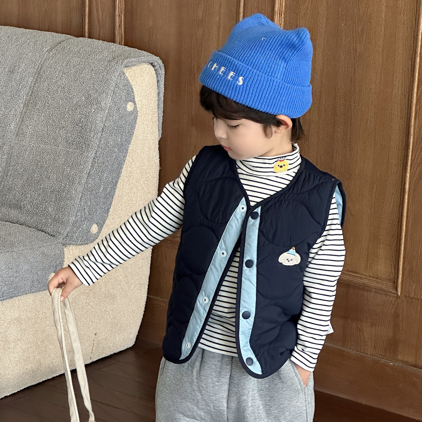 儿童马甲夹棉秋冬保暖加厚背心