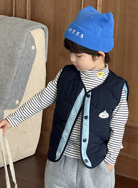 儿童马甲夹棉秋冬男童坎肩A类保暖秋季男宝上衣宝宝加厚背心3530