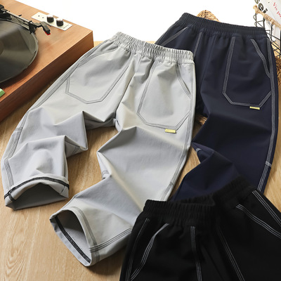 儿童户外镰刀裤中大童防水运动裤三针工艺速干男童登山裤6778