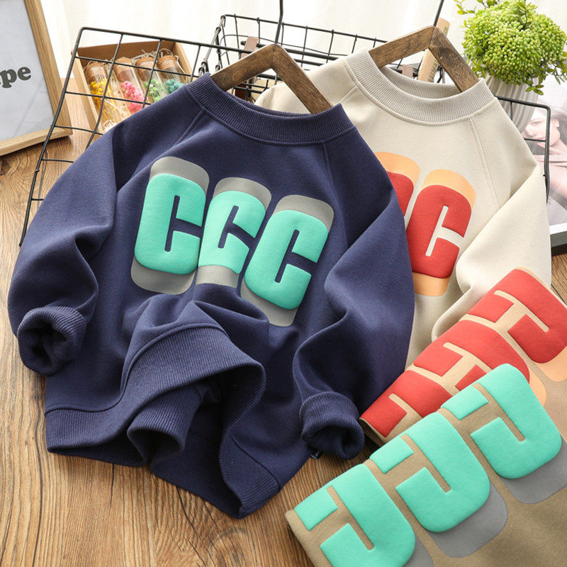 男童圆领卫衣2026秋季童装中大童韩版休闲上衣儿童长袖T恤衫2657