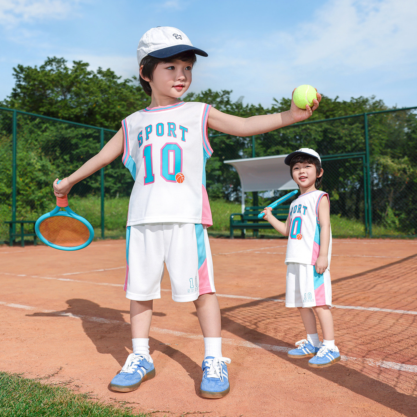 男童运动套装夏季薄款两件套2026夏装儿童短袖上衣短裤五分裤5603