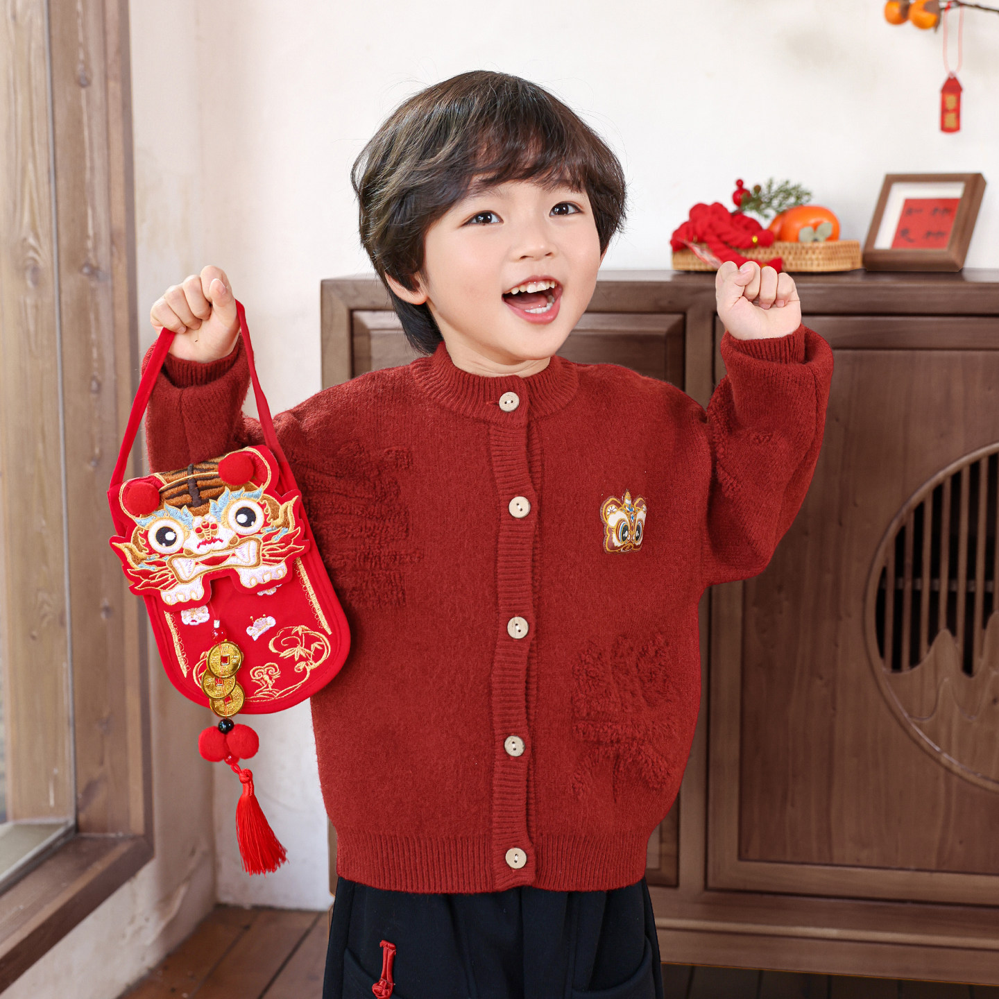 男童毛衣开衫秋冬季儿童针织外套2026新款宝宝红色节日新年服8217,童装/婴儿装/亲子装,毛衣/针织衫,淘宝优惠券,粉丝福利购,淘宝优惠卷