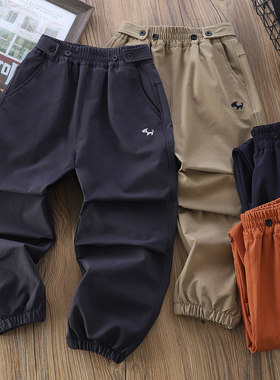 男童登山裤儿童加厚速干运动裤2025秋冬季中大童防风休闲长裤6527