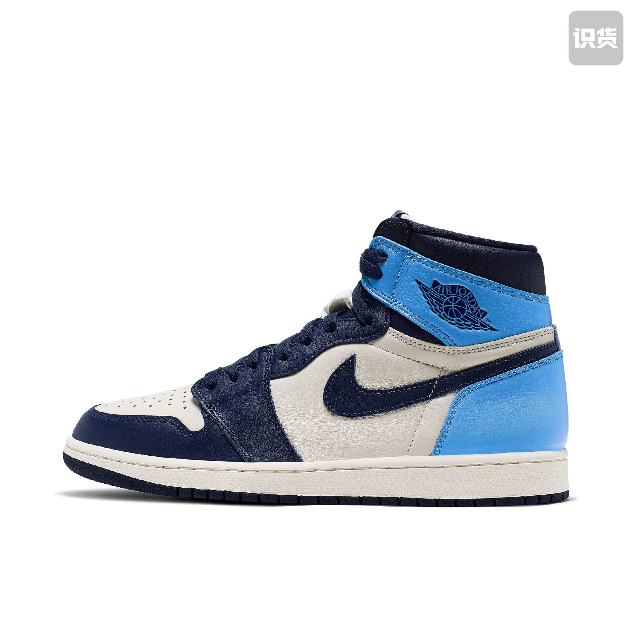 Air Jordan 1 板鞋 复古潮流支撑合成革北卡蓝555088-140温州HP