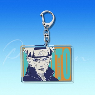 7cm透明钥匙扣火影忍者艺术卡鸣人佐助卡卡西挂件
