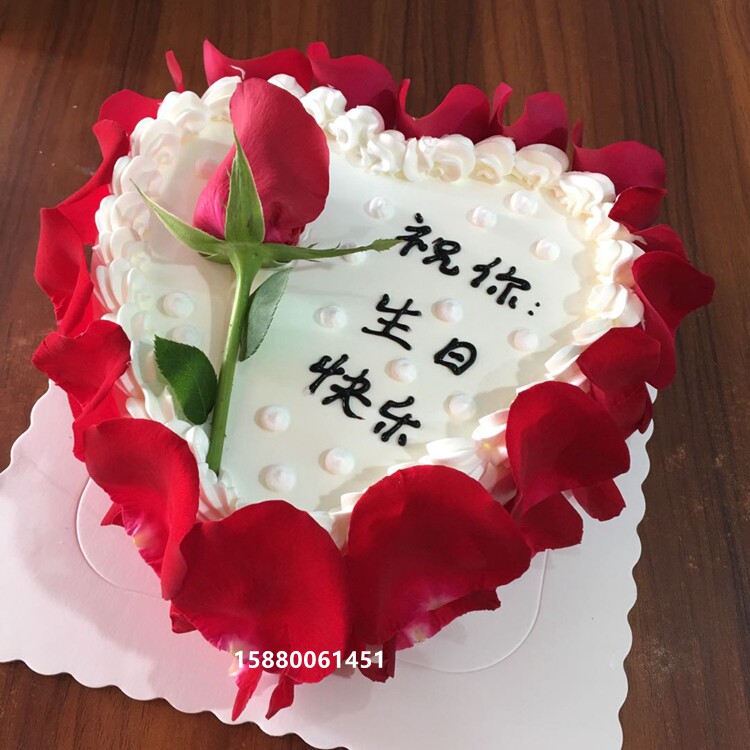 闺蜜女朋友生日蛋糕福州成都南充深圳玫瑰花瓣创意个性定制情人节